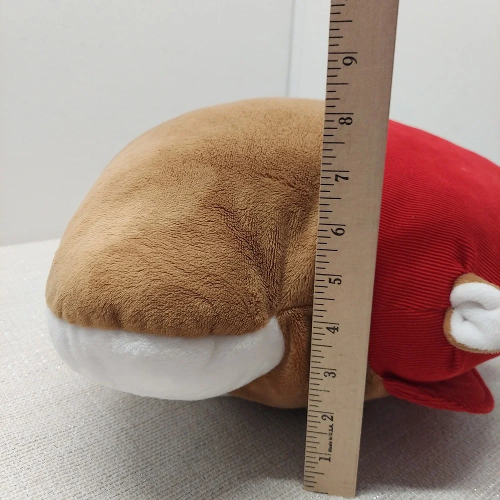Jaag Beaver Plush Pillow Red Hat Stuffed Animal Head Cushion Brown White 12 Inch